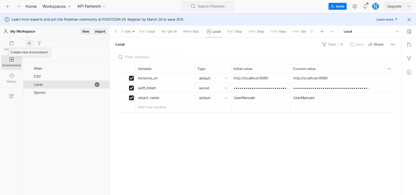 postman screen